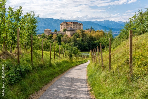 Picturesque view of Thun Castle, Val di Non, Province of Trento, Trentino Alto Adige, Italy.
