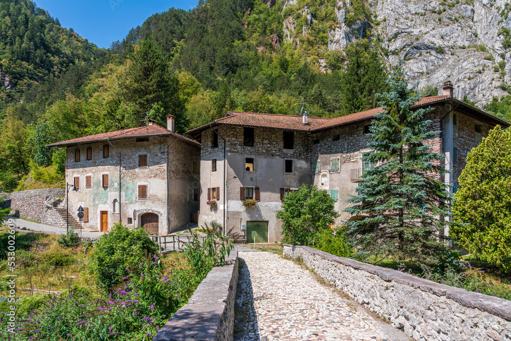 The small village of Moline, near San Lorenzo in Banale. Province of Trento, Trentino Alto Adige, Italy.