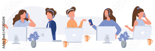 Live support concept. Business customer care service concept. Icon for contact us, support, help, phone call and website click. Flat vector illustration.