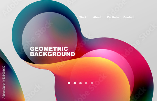 Abstract liquid background for your landing page design. Web page for website or mobile app wallpaper