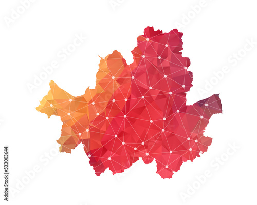 Seoul Map - Abstract geometric rumpled triangular low poly style gradient graphic on white background , line dots polygonal design for your . Vector illustration eps 10.