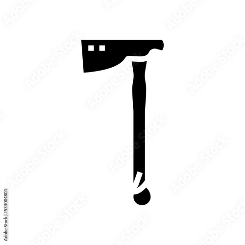 roofing axe weapon glyph icon vector. roofing axe weapon sign. isolated symbol illustration