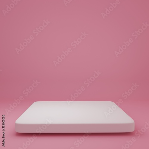 Product Stand in pink room ,Studio Scene For Product ,minimal design,3D rendering 