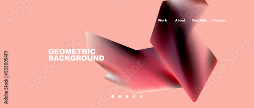 Landing page background template. Abstract geometric shapes composition. Vector illustration for wallpaper, banner, background