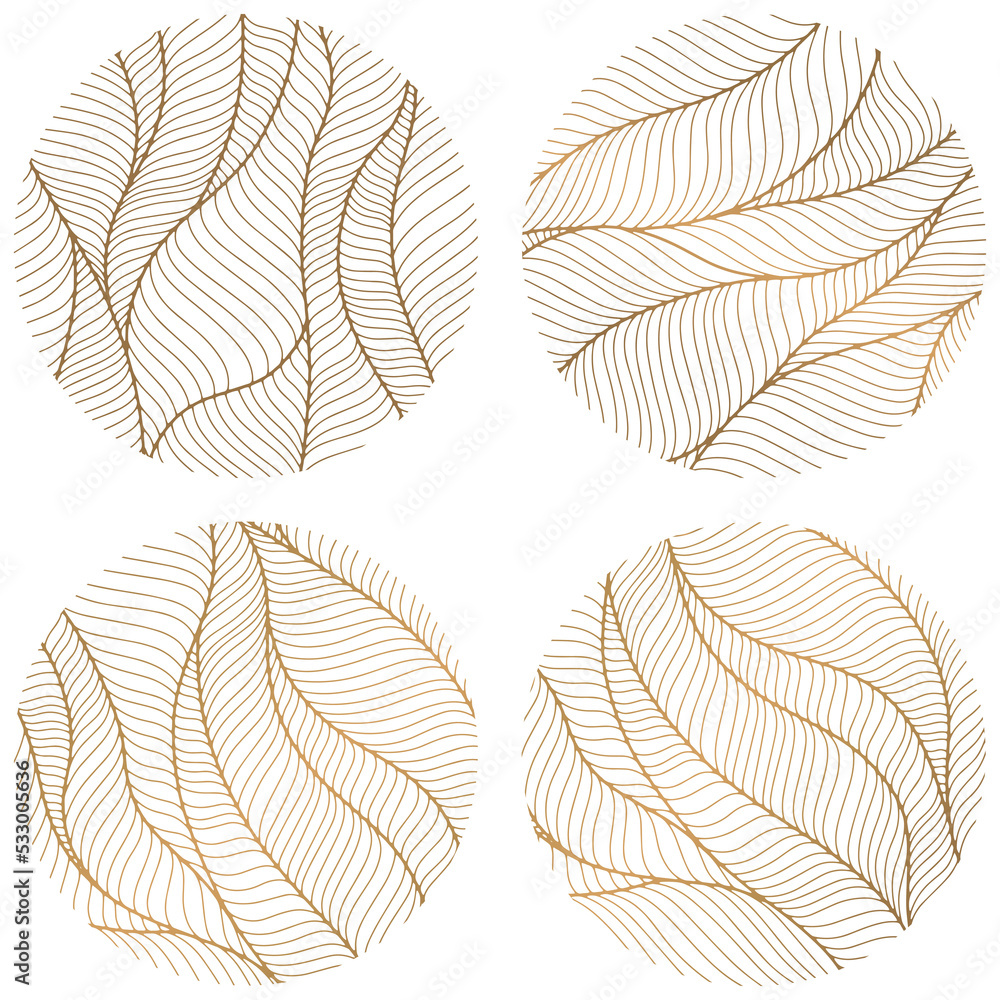 Obraz premium Set of abstract design. Circle dynamic waves and lines. Hand drawn simple shapes. 
