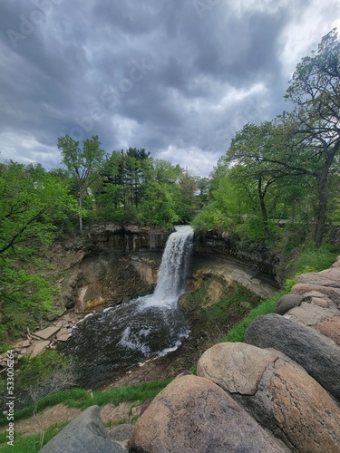 waterfall in the forest photo