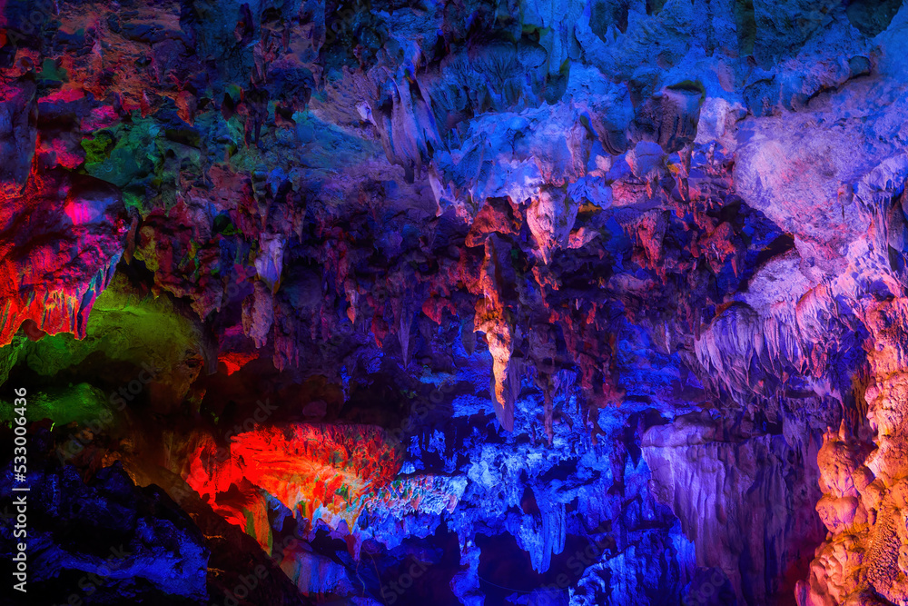 Natural caves and stalactites in Yilingyan, Nanning, Guangxi, China