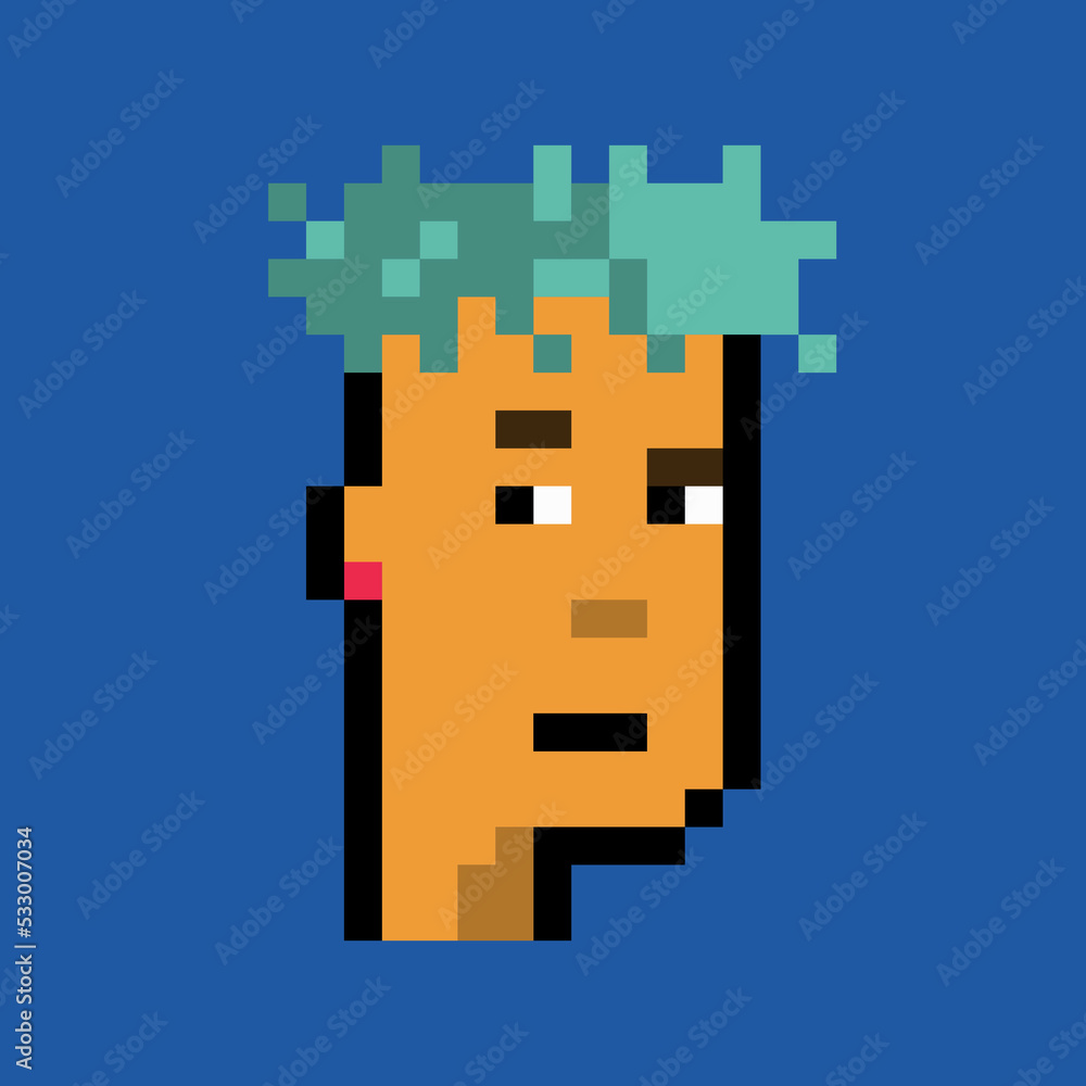 Obraz premium pixel portrait of a man with a cartoonish appearance 1