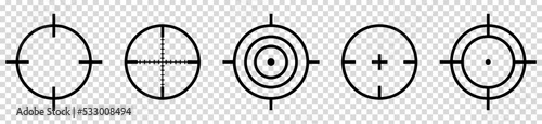Crosshairs icons. Target aims collection. Vector illustration isolated on transparent background