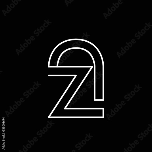 ZN NZ Logo Design, Creative Minimal Letter NZ ZN Monogram