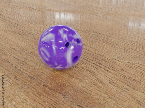 A 3d Rendered image of a Bowling ball in purple