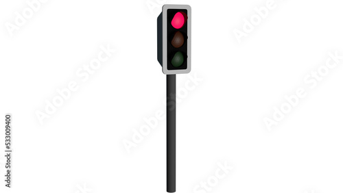 A 3d render of A Traffic Light suitable for use as a web decoration or icon.