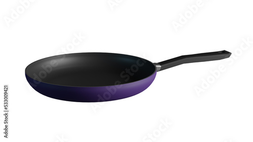 A 3D rendered image of a frying pan