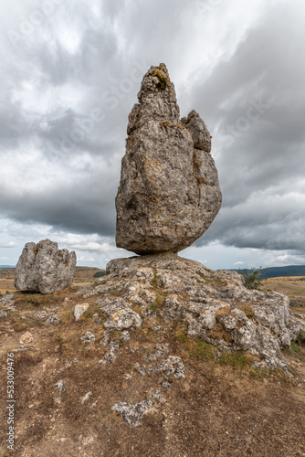 Strangely shaped rocks in the chaos of Nimes le Vieux in the Cevennes National Park.