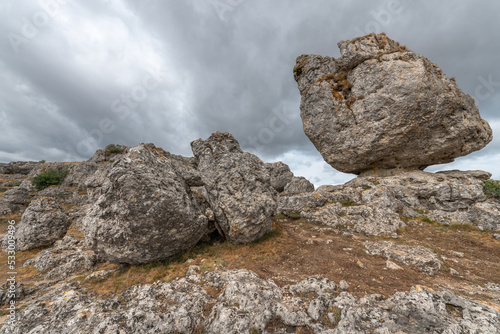 Strangely shaped rocks in the chaos of Nimes le Vieux in the Cevennes National Park.