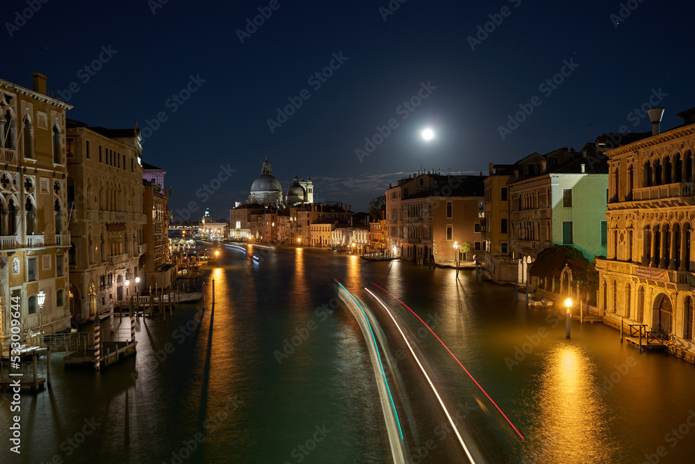 The streets of Venice Italy architecture at night