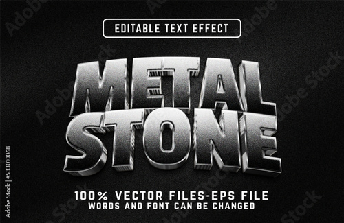 Metal Stone 3d Realistic Text Effect Premium Vectors