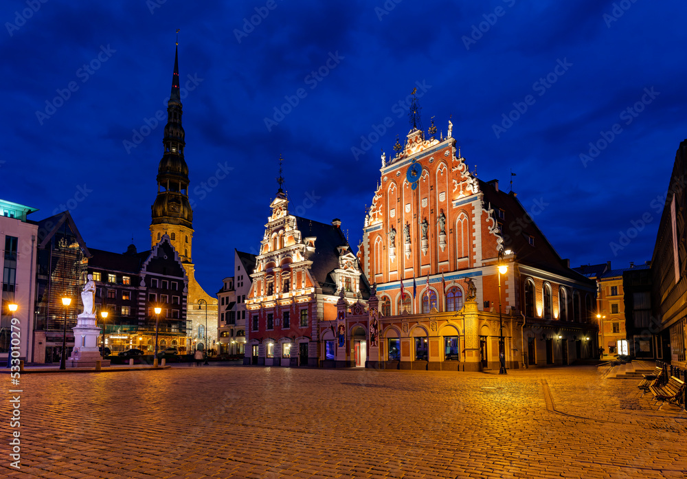 Riga city center at night