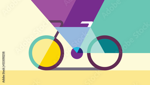 Abstract Geometric Shape Bicycle vector business card with the hipster style modern urban bike in the center of vector illustration. easy to edit illustration. Good for banners, posters, advertise