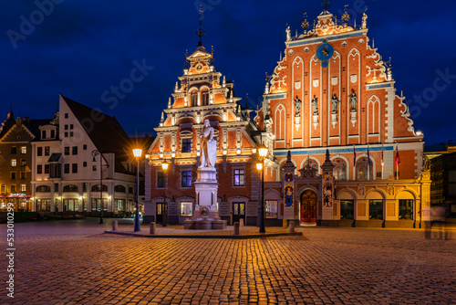 Riga city center at night