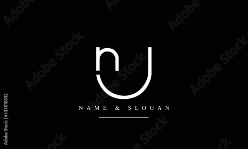 UN, NU, U, N abstract letters logo monogram