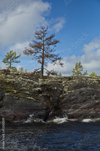 Rocky shores of Lake Ladoga.