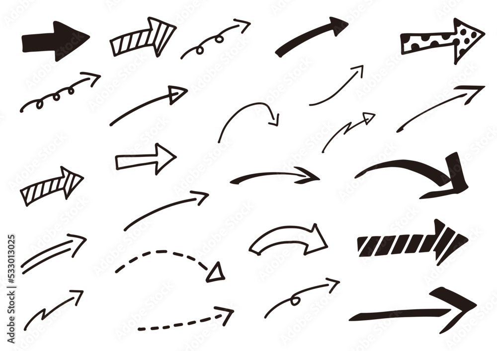 矢印 手書き セット 黒 矢印 手書き セット 黒