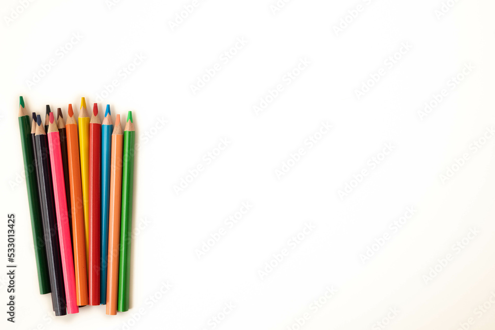 Fototapeta premium Pencils on white background.
