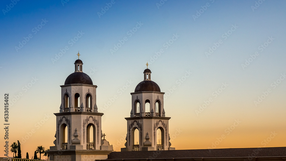 Heavenly Sunset Spanish Church 
