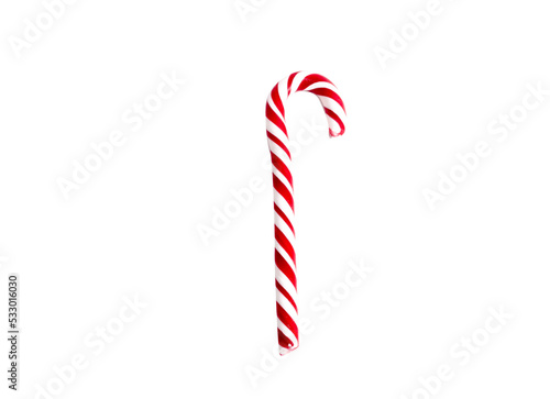 Christmas candy cane red and white Isolated