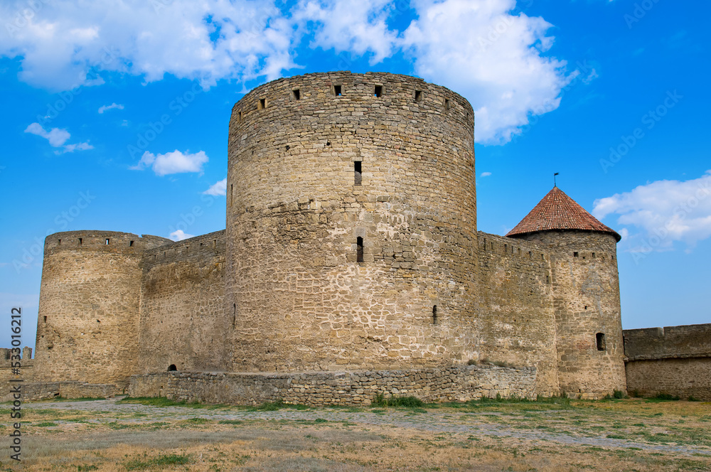 Walls Akkerman fortress in Belgorod Dnestrovsky near Odessa Ukraine.