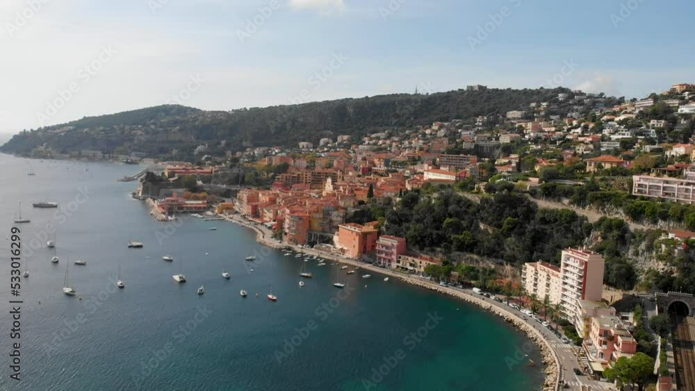 Aerial Shot Coastline of Menton, France Aerial Shot Coastline of Menton, France