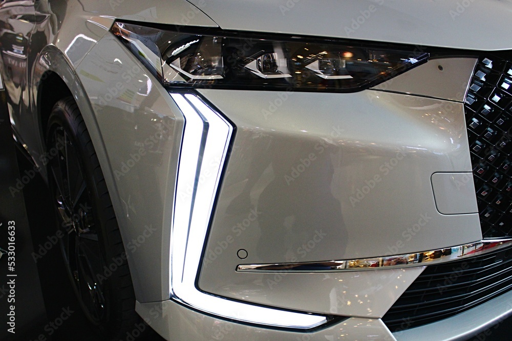 Front mask of luxury french compact car Citroen DS4, second generation ...