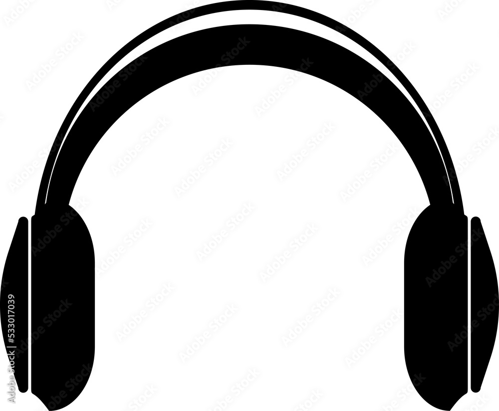 Headphone symbol, web and computer icon, transparent backgrounds Stock