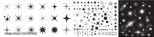 Stars icon Modern geometric elements, shining star icons