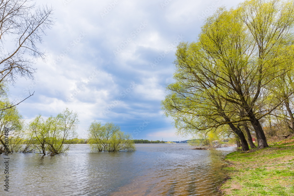 the river Oka in the center of Kasimov, Ryazan region in Russia the river Oka in the center of Kasimov, Ryazan region in Russia