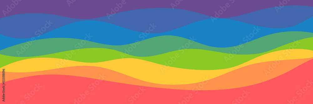 Obraz premium rainbow creative wave pattern design vector illustration good for wallpaper, background, backdrop, banner, web, decorative, and design template