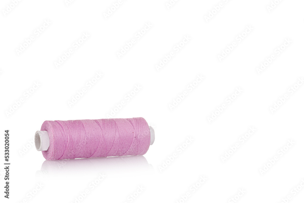 skein of thread pink colors macro on a white background skein of thread pink colors macro on a white background