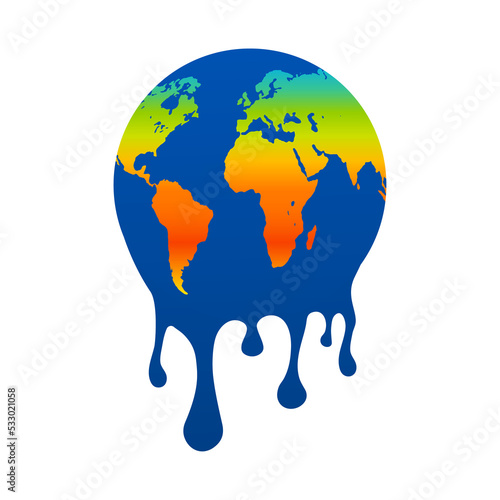 Global warming concept. Global climate map of the world. stock illustration