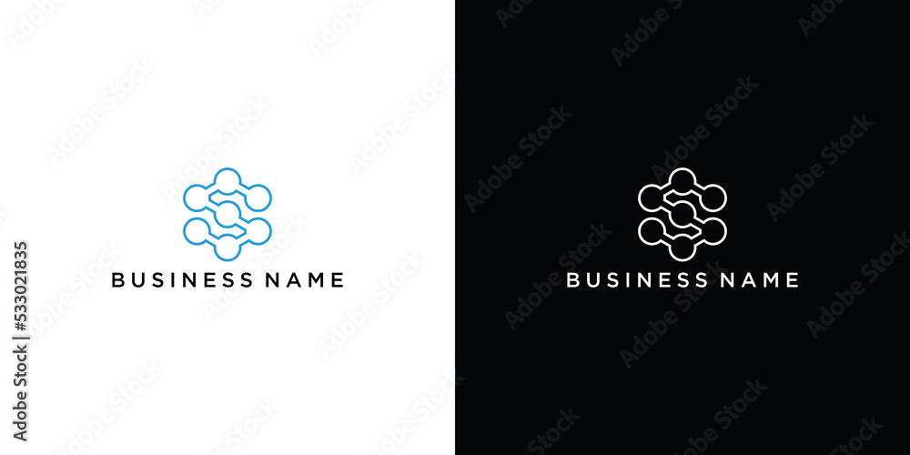 Abstract letter S logo with dot concept. Universal biotechnology molecule atom DNA chip symbol. This logo is suitable for research, science, medical, logotype, technology, lab, molecule. Abstract letter S logo with dot concept. Universal biotechnology molecule atom DNA chip symbol. This logo is suitable for research, science, medical, logotype, technology, lab, molecule.