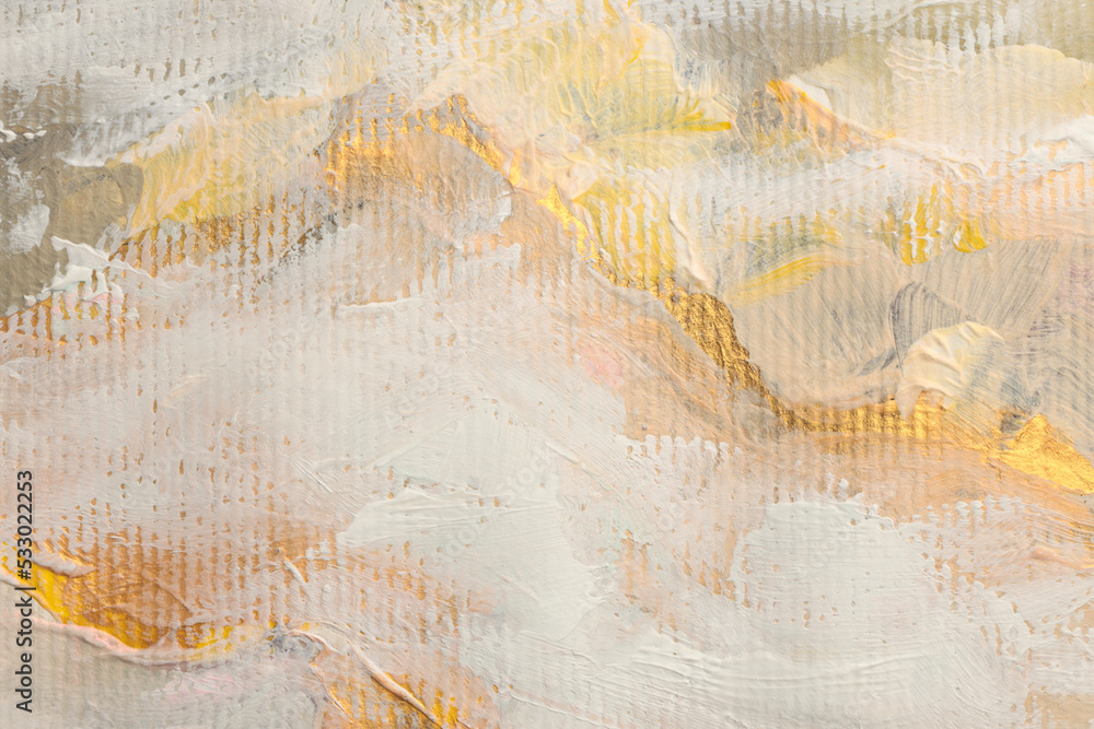 White abstract oil paint texture on canvas or wall. Stock Photo by