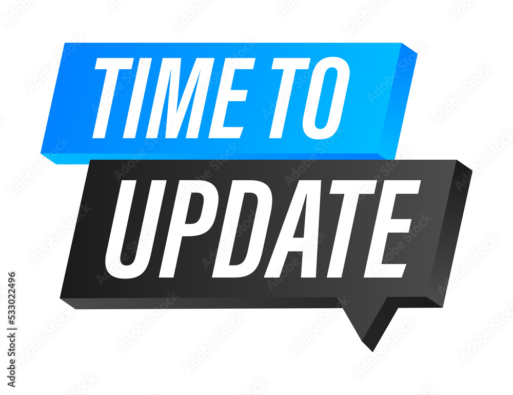 System software update or upgrade. Banner new update. Time to Update.  illustration