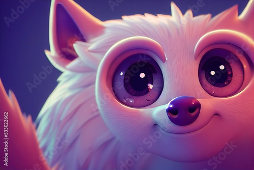 Scary werewolf in an adorable children's CGI style