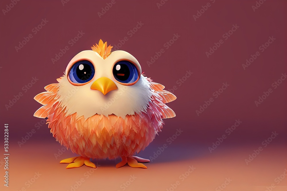 An adorable 3D Thanksgiving turkey chick with a festive autumn background. 100% original character An adorable 3D Thanksgiving turkey chick with a festive autumn background. 100% original character