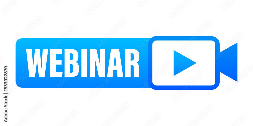 Live Webinar Button, icon, stamp logo illustration Live Webinar Button, icon, stamp logo illustration