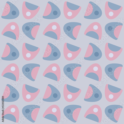 Abstract rounded ornament for decorating any surfaces or things. Seamless pattern.