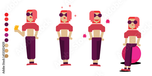 lady supermodel influencer  person charecter icon illustration vector emotion post