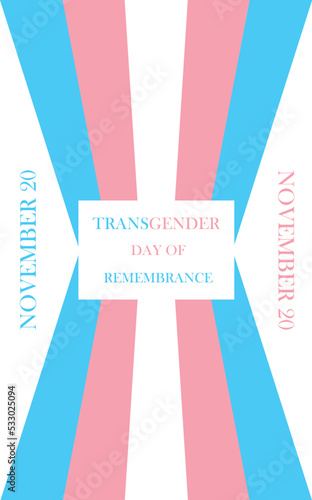 International Transgender Day of Remembrance vertical banner, dated November 20. 