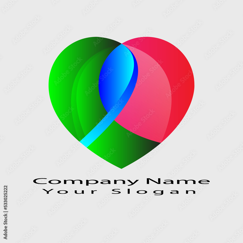 Love modern abstract letter logo design Love modern abstract letter logo design
