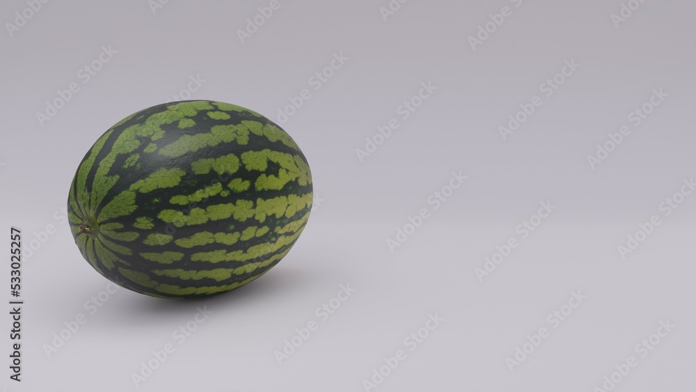 3d illustration, image of a melon, gray background, copy space, 3d rendering. 3d illustration, image of a melon, gray background, copy space, 3d rendering.